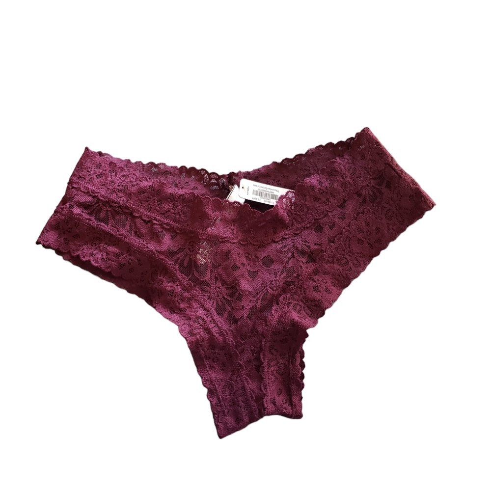Victorias Secret COTTON Lace Trim Cheekster Cheeky SEXY Panty size SMALL NWT